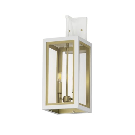 Maxim Lighting Neoclass 2-Light Outdoor Sconce, White/Gold 30055CLWTGLD